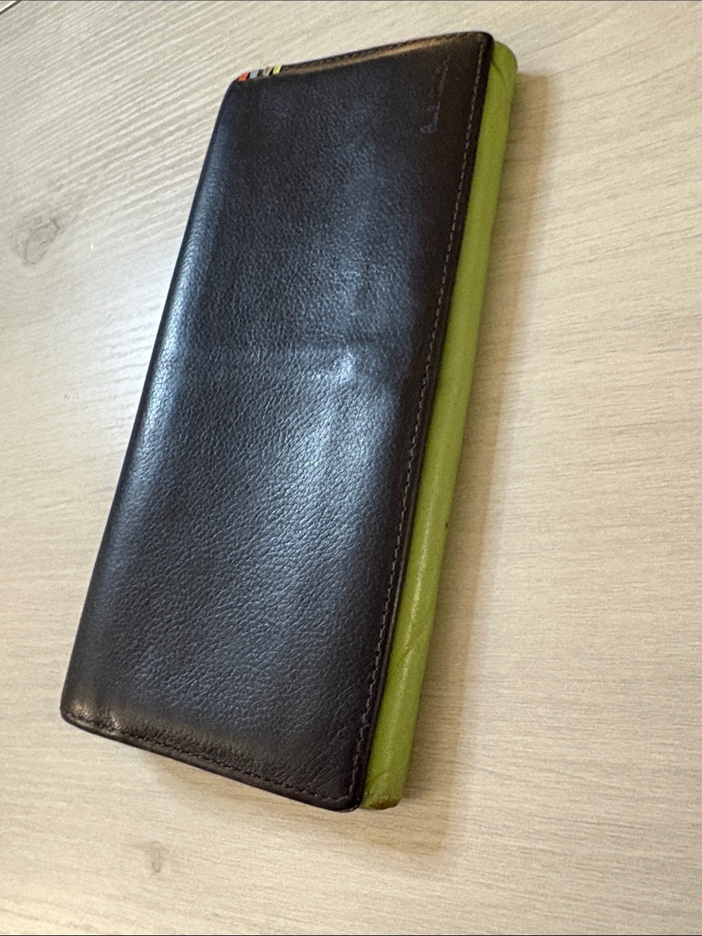 Paul Smith Black and Green Leather Long Wallet 7.5"x3.5"